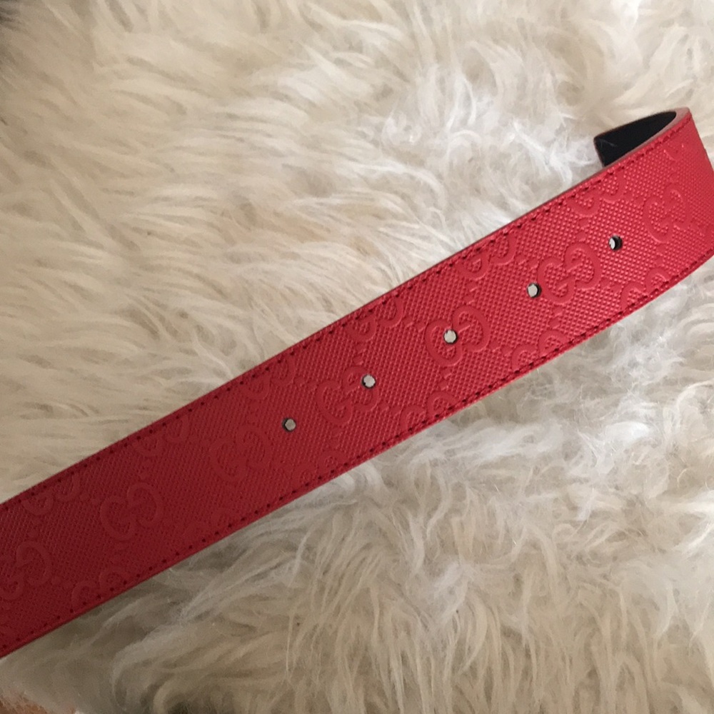 Gucci Red Belt with Signature Buckle - Picture 5 of 5
